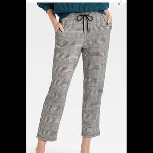 A New Day Plaid high rise knit drawstring pant
